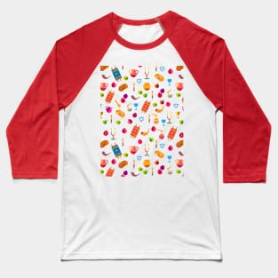 Honey and Apple Happy Rosh Hashanah, Shana Tova! Autumn New Year Jewish Holiday pattern Baseball T-Shirt